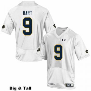 Notre Dame Fighting Irish Men's Cam Hart #9 White Under Armour Authentic Stitched Big & Tall College NCAA Football Jersey BUP0899ZY